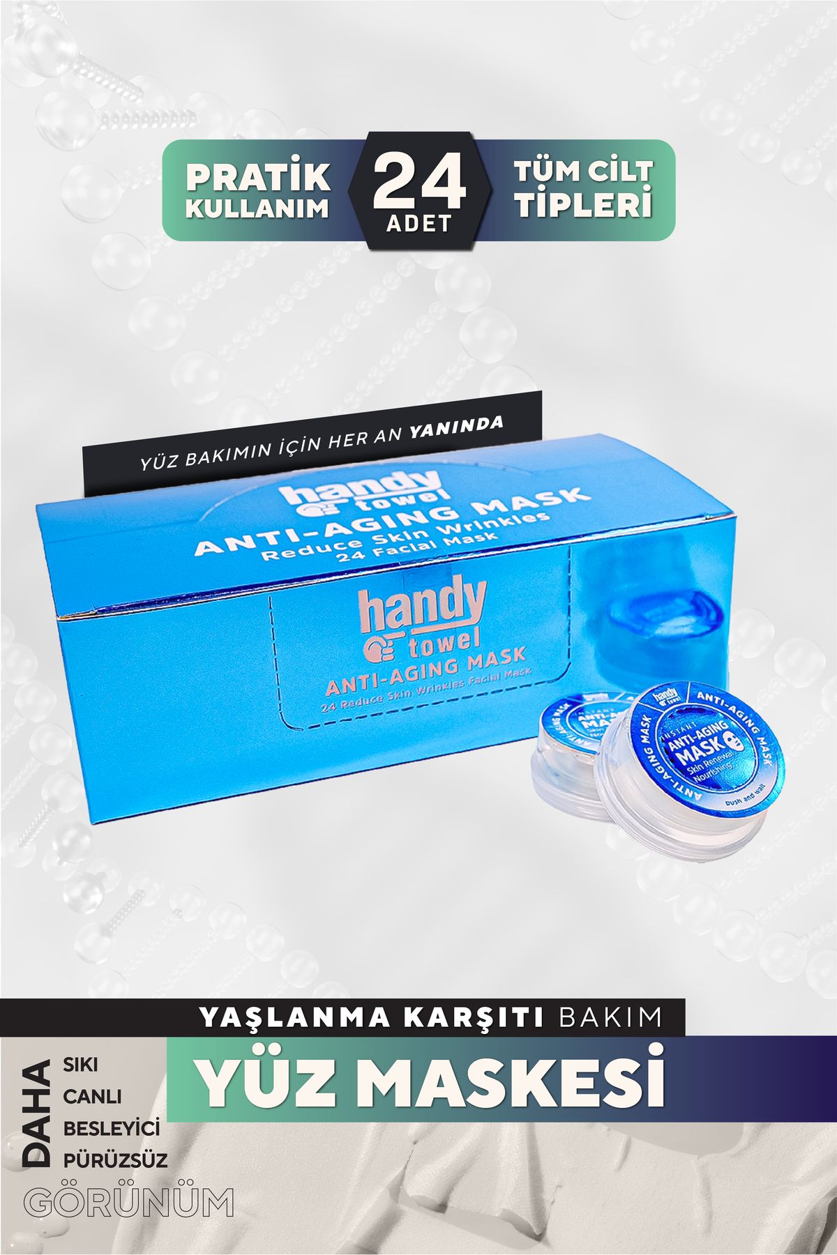 24'lı Yaşlanma Karşıtı Kağıt Yüz Maskesi