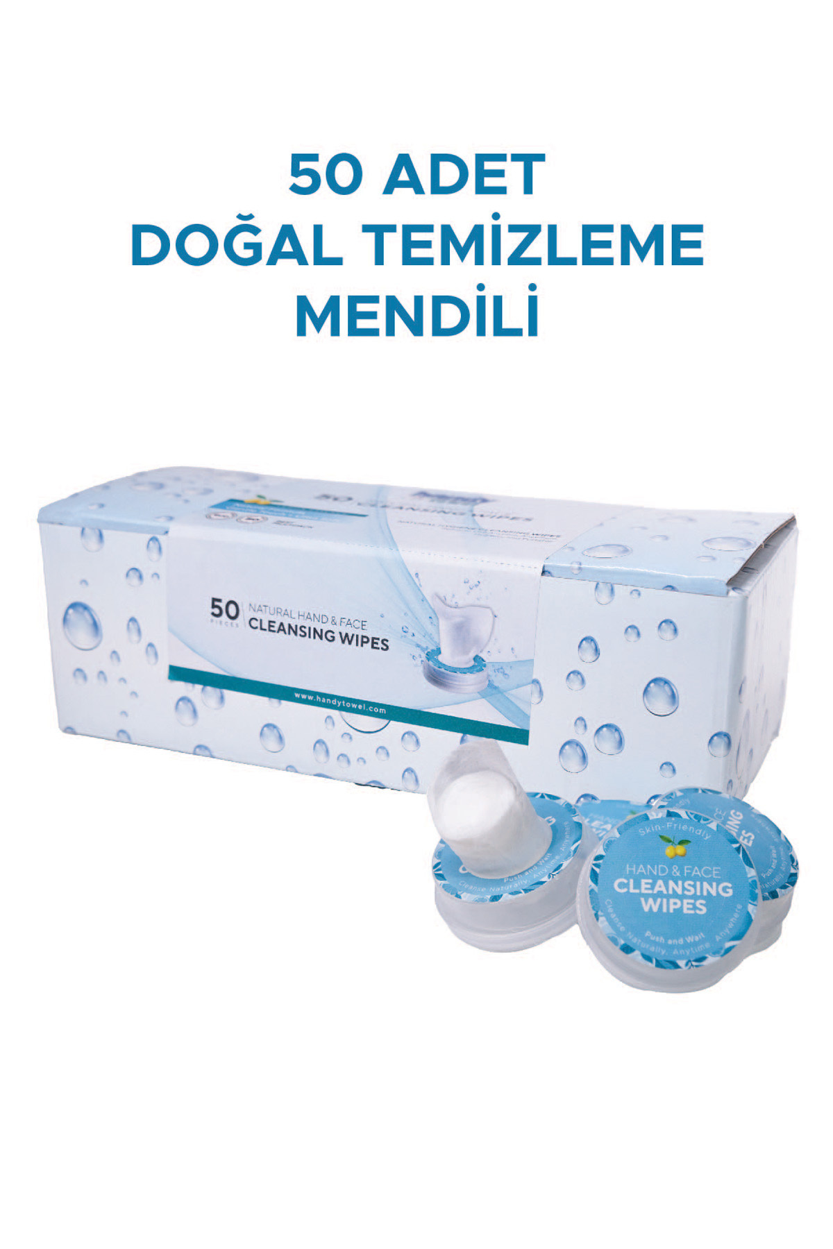50 Adet Doğal Temizleme Islak Mendil
