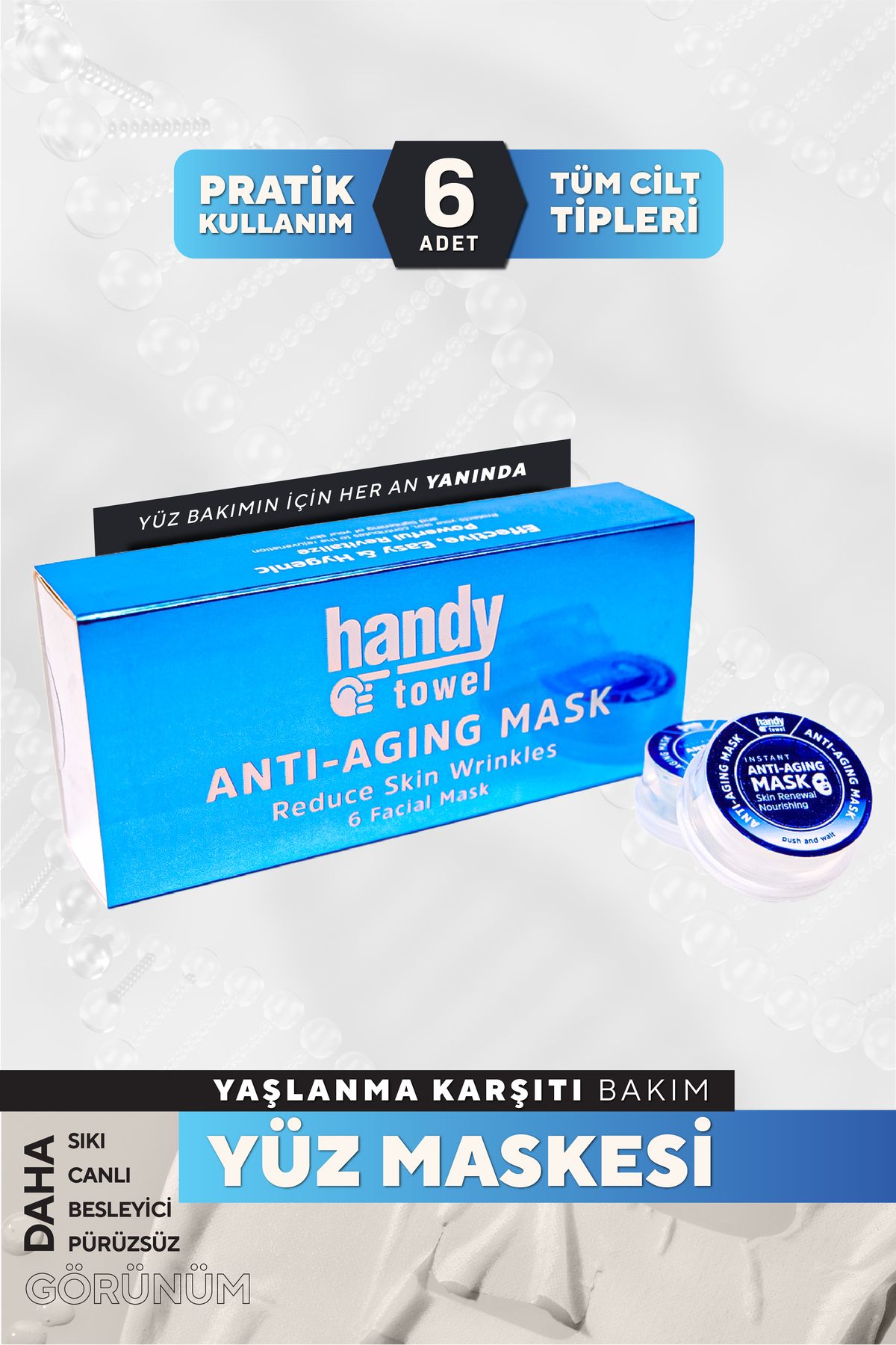 6'lı Yaşlanma Karşıtı Kağıt Yüz Maskesi