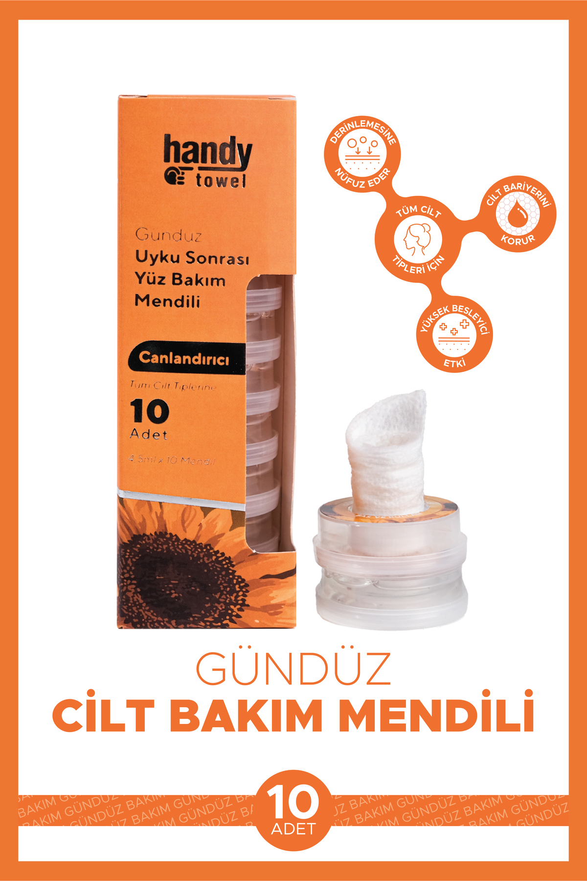 Gündüz Uyku Sonrası Cilt Bakım Mendili 10 Adet