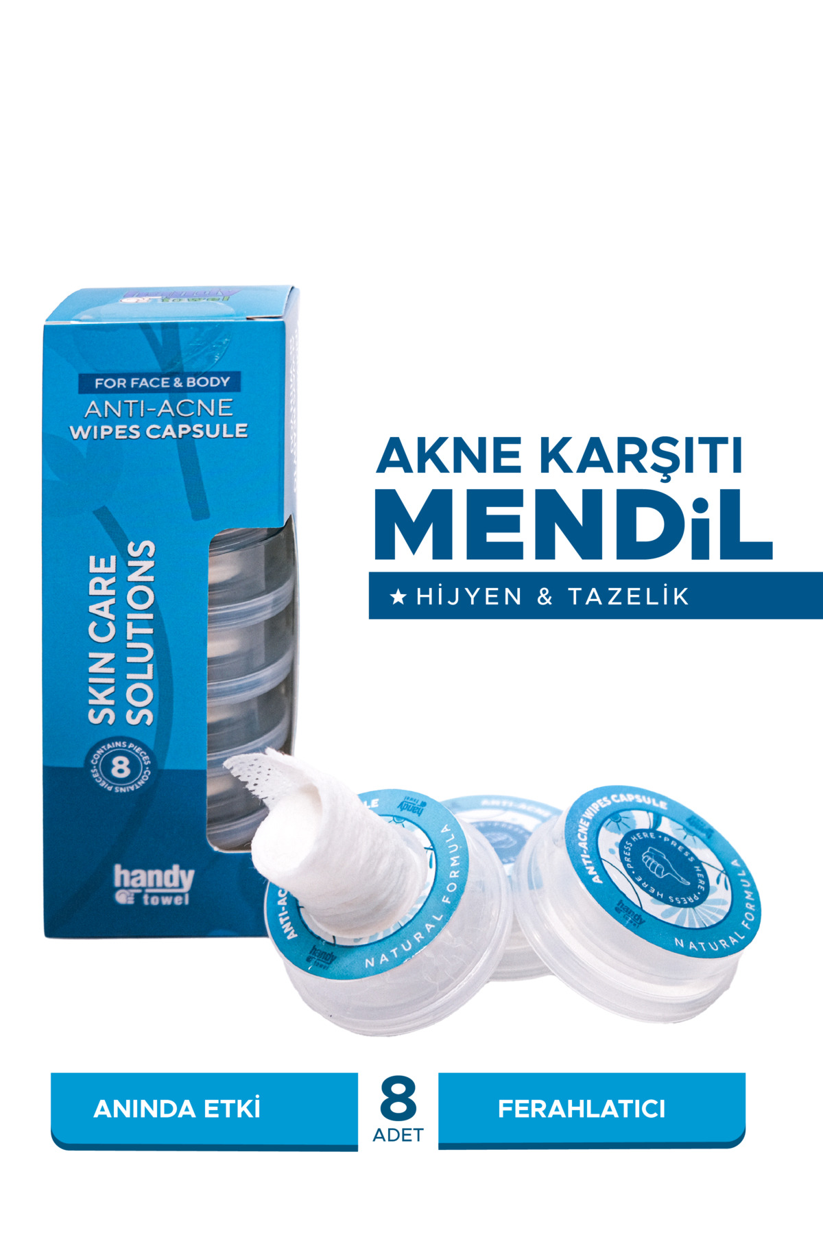 Akne Kapsülü - 8 X 7,5 ml - Likit & Selüloz Mendil