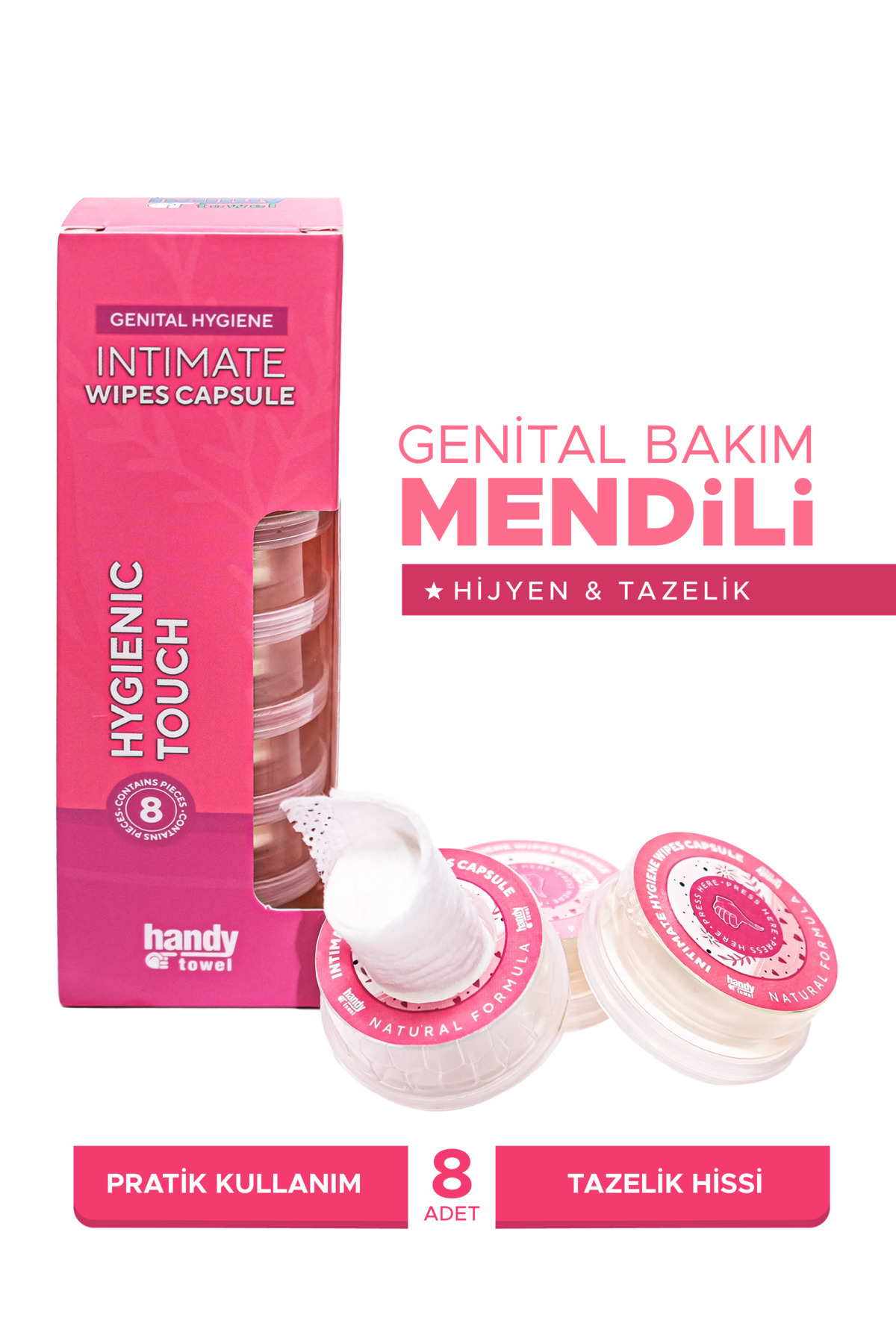 İntimate Genital Hijyen Kapsül - 8 x 7,5 ml - Likit & Selüloz Mendil
