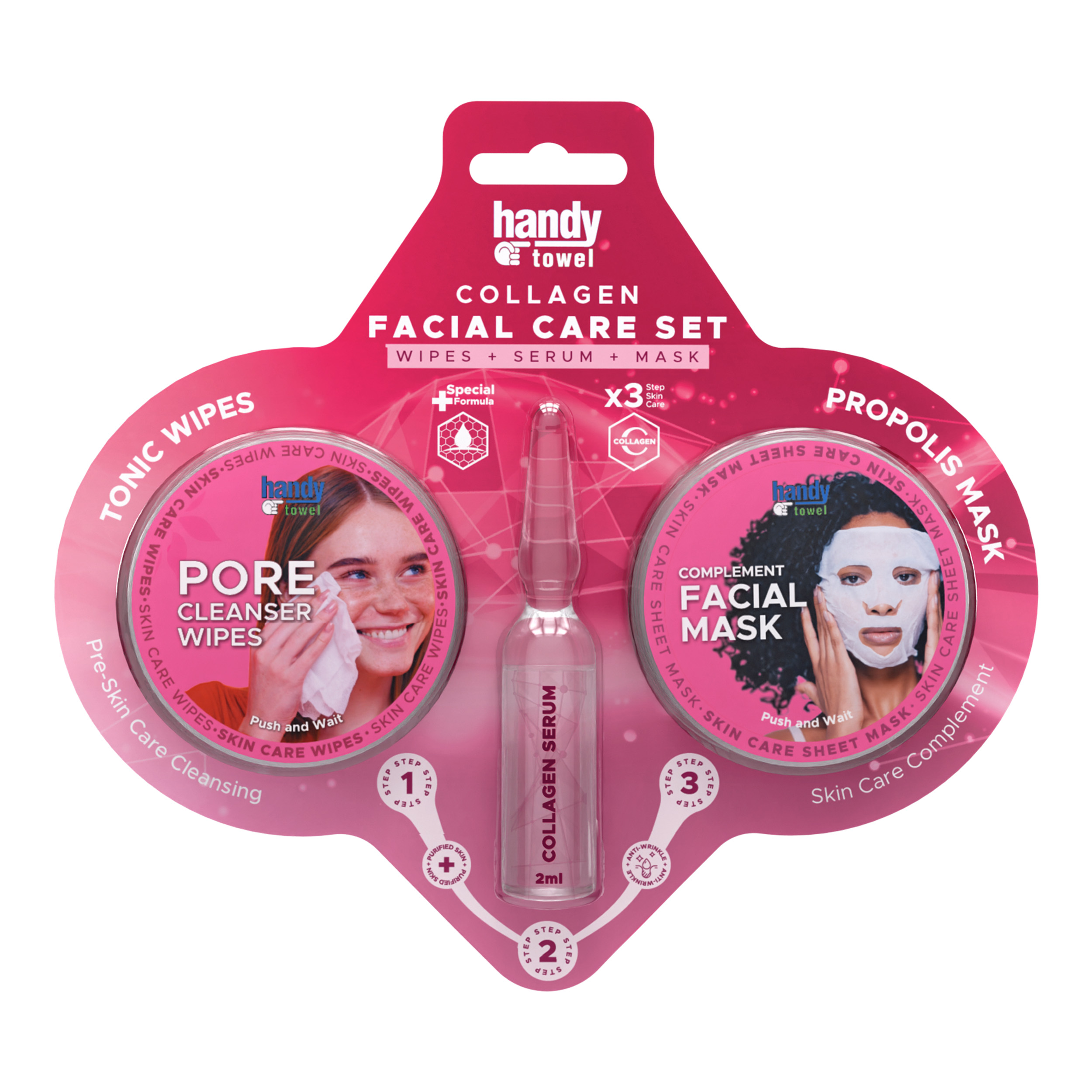 HandyTowel 3-piece Collagen Facial Care Set