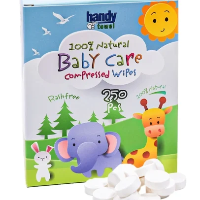 HandyTowel Compressed Tablet Wipes for Baby 250 Pieces